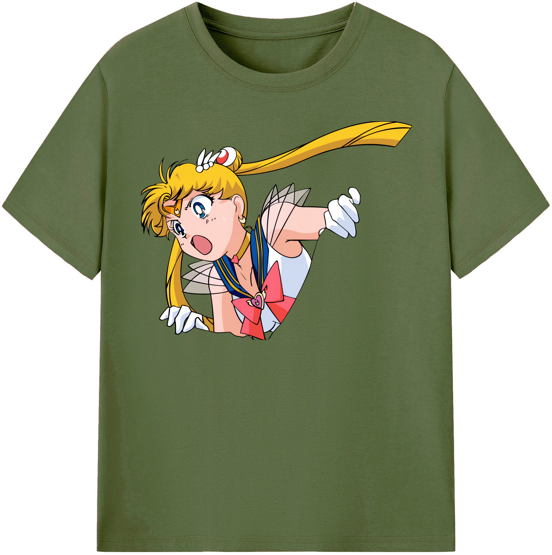 （画像用） 美少女戦士セーラームーン 月野 うさぎ つきの うさぎ Sailor Moon Tsukino Usagi 綿100％半袖Tシャツ（フロントプリント）